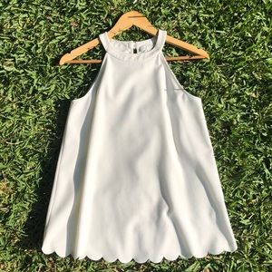 Ivory Scalloped Halter Tank, Anthropologie